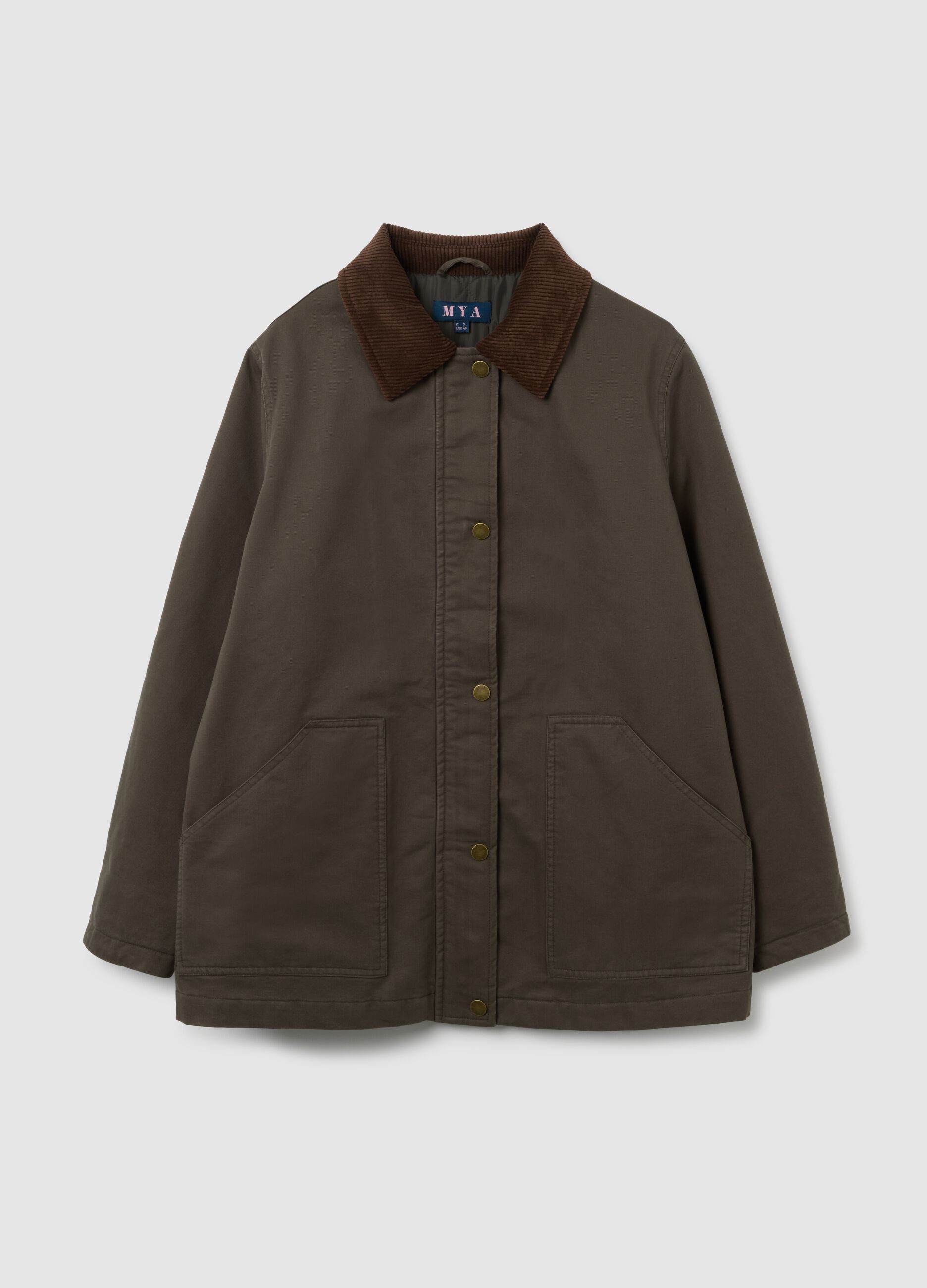 Giacca in puro cotone marrone regular fit