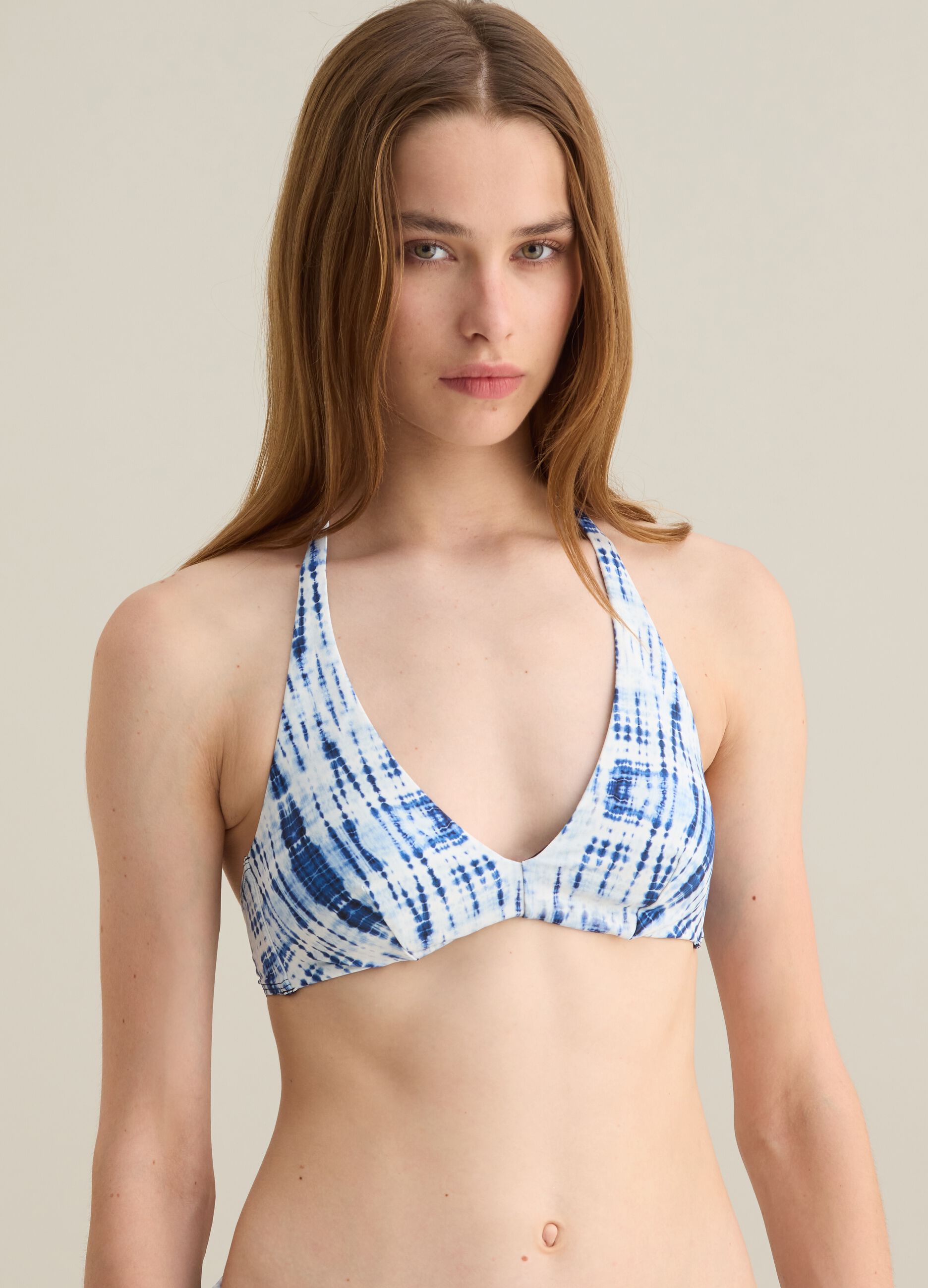 Women's Multicolour Stretch Blend Bikini Top