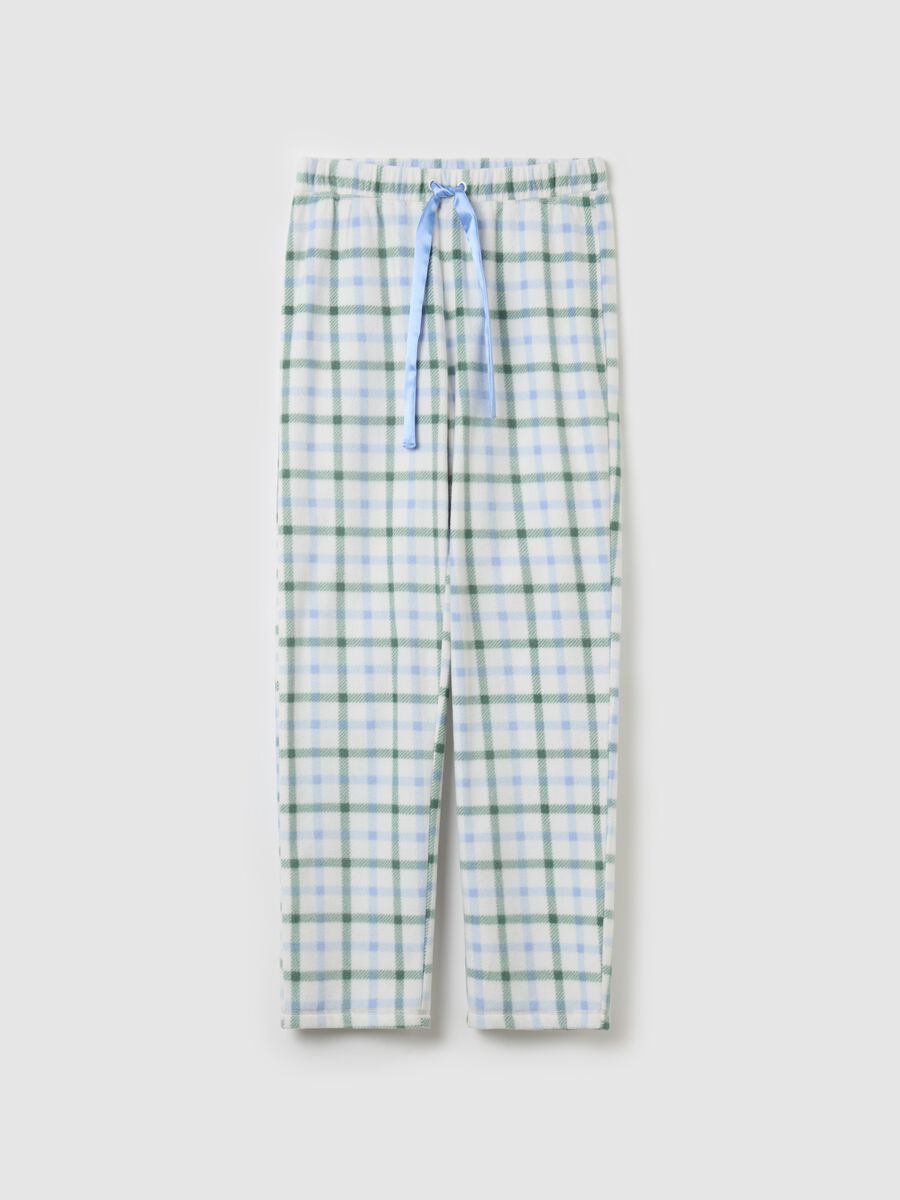 Pantalone pigiama in pile fantasia check_4
