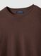 Brown cotton and linen crew neck pullover regular fit_5