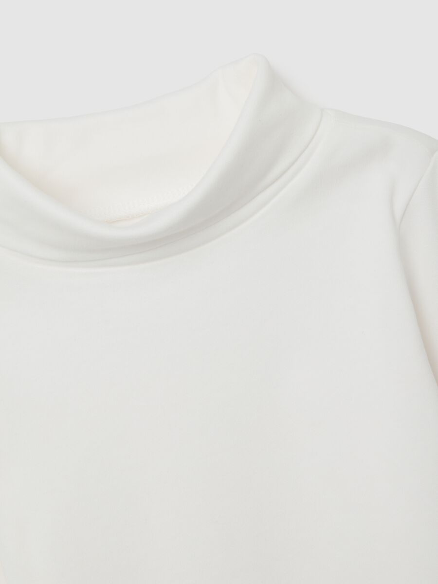 Girls' white pure cotton long sleeve top regular fit_3