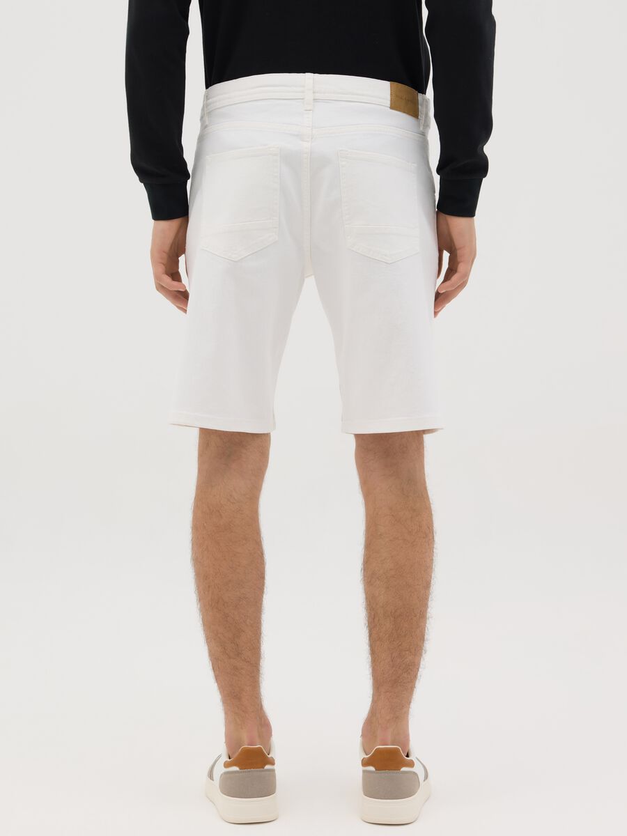 White Elastic Ovs Denim Shorts_2