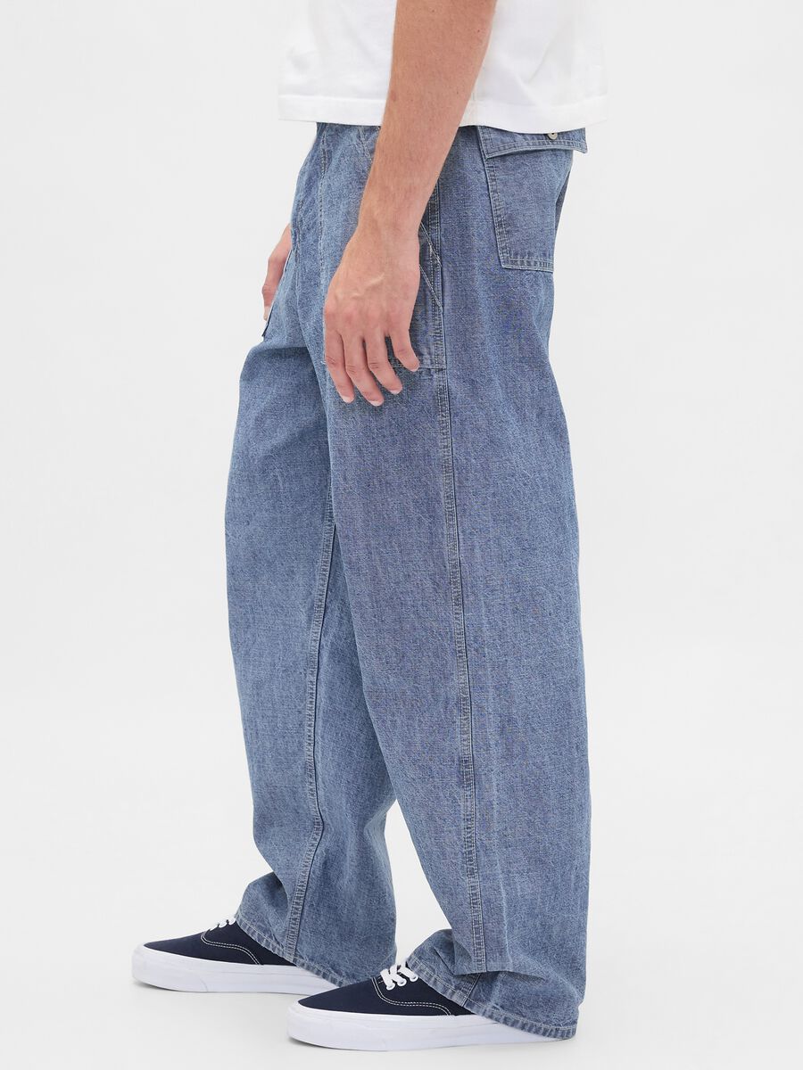 Regular Fit Blue Denim Trousers_3