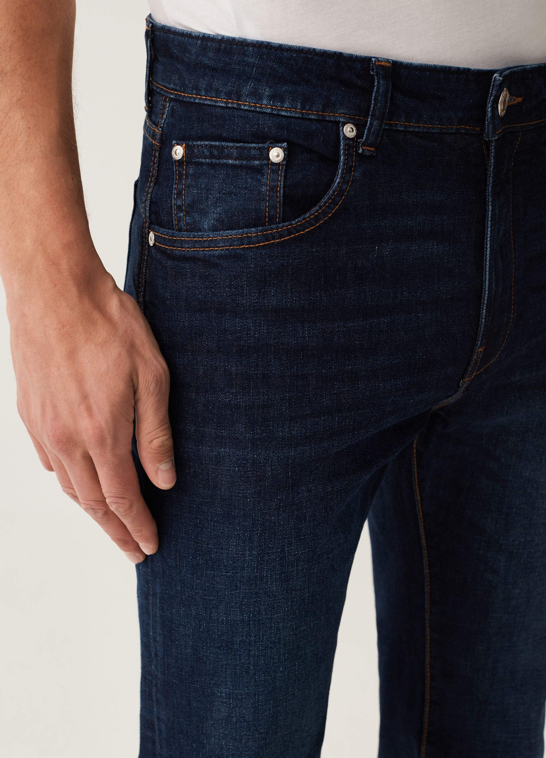 Jeans regular fit in cotone cross hatch_3