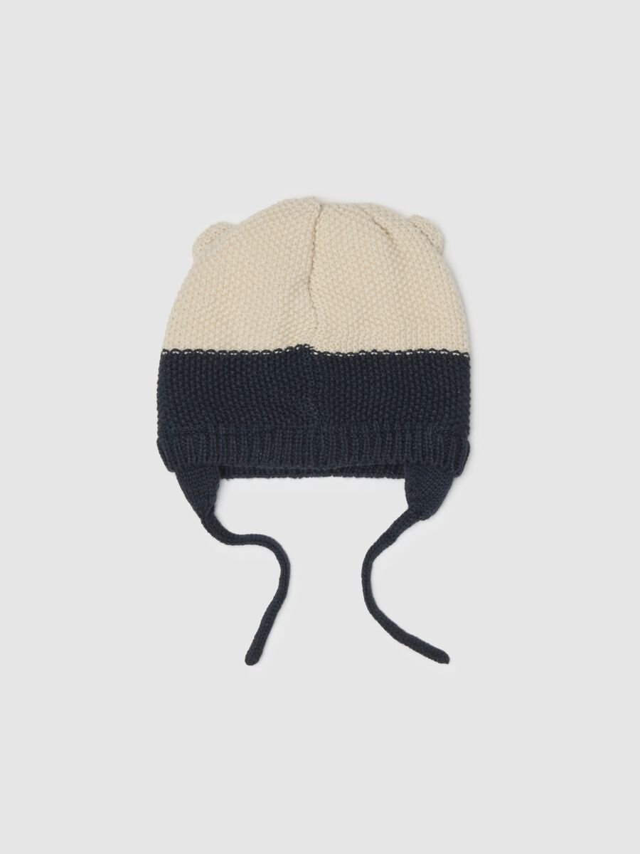 Multicolour children's hat with teddy bear_1