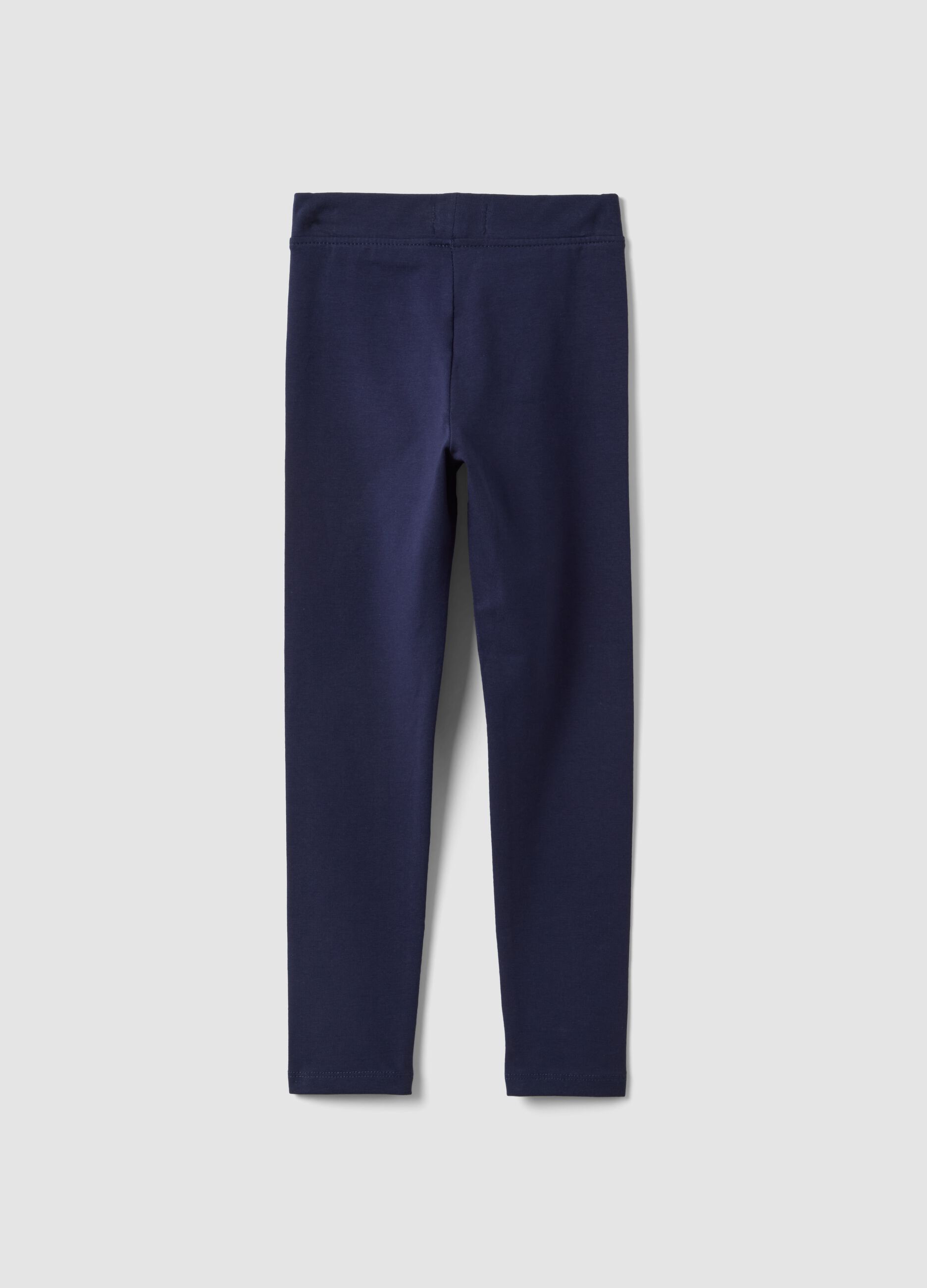 Girls&rsquo; skinny stretch organic cotton blue leggings
