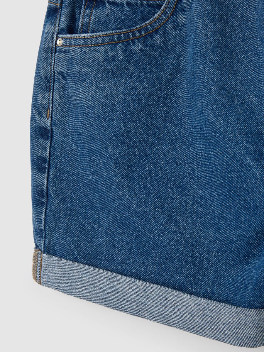 Shorts da donna in puro cotone denim regular fit_1