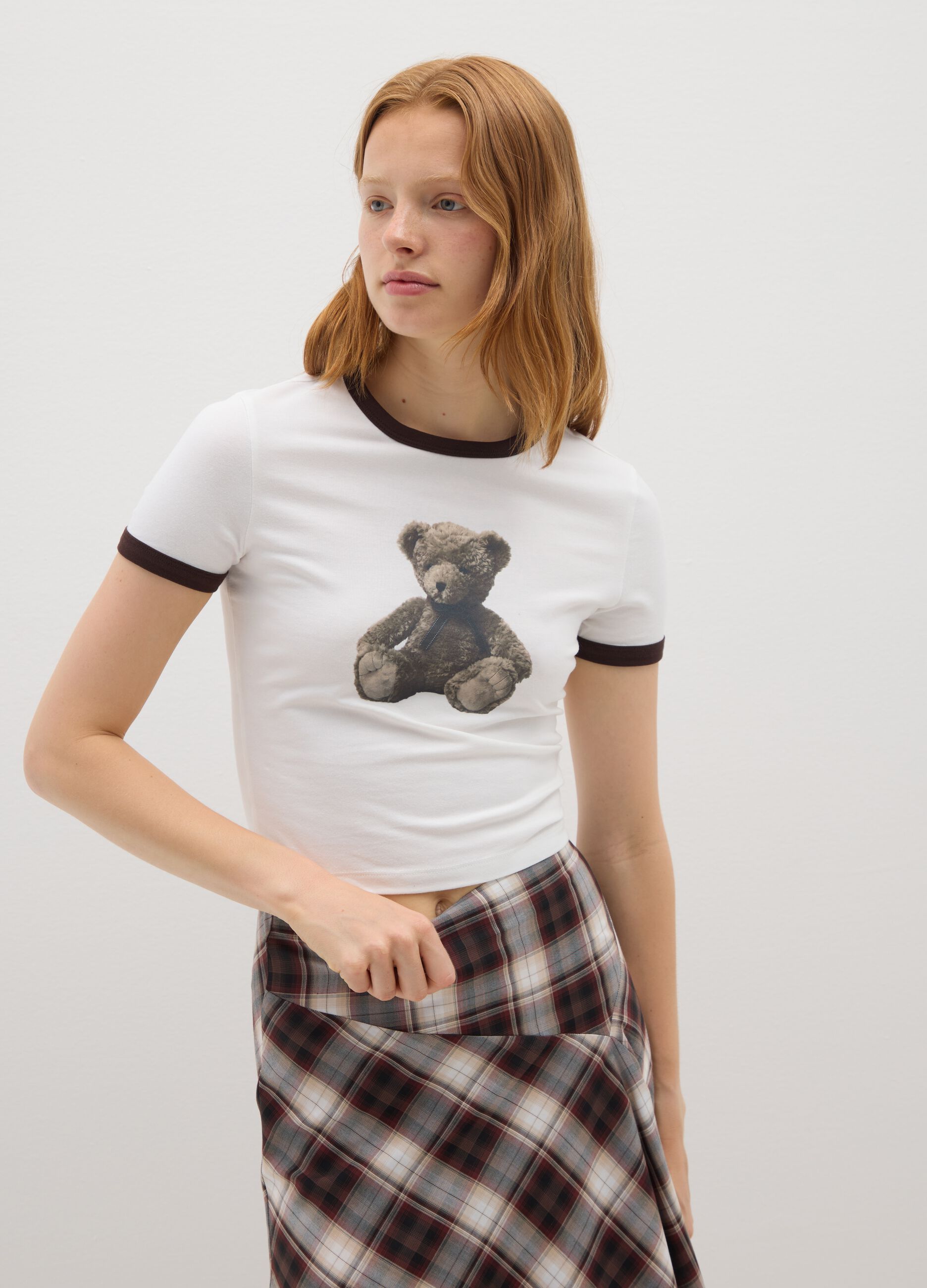 Women's White Stretch Cotton T-Shirt