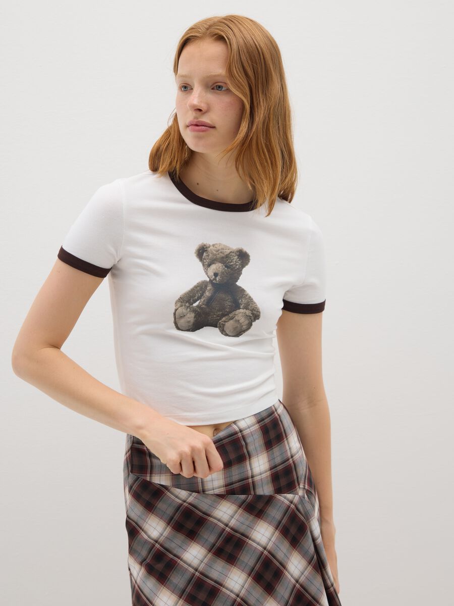Women's White Stretch Cotton T-Shirt_0