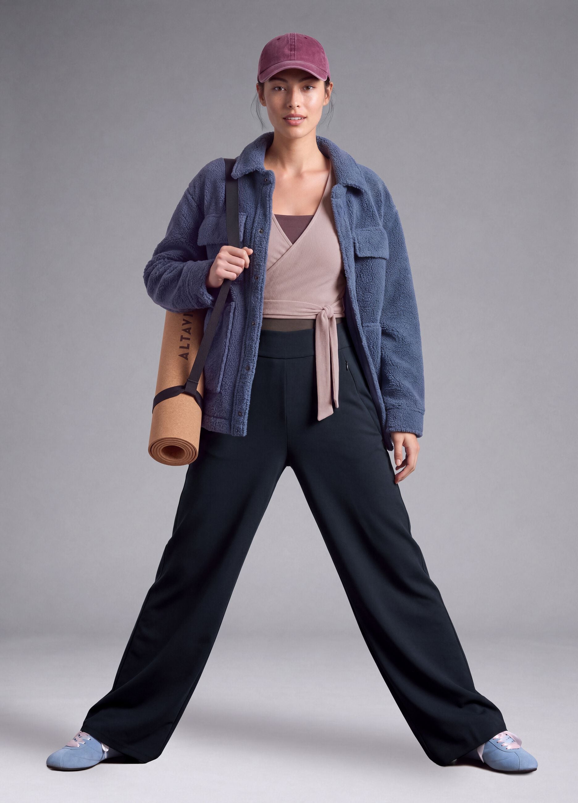 Blue stretch wide-leg trousers ALTAVIA STUDIO