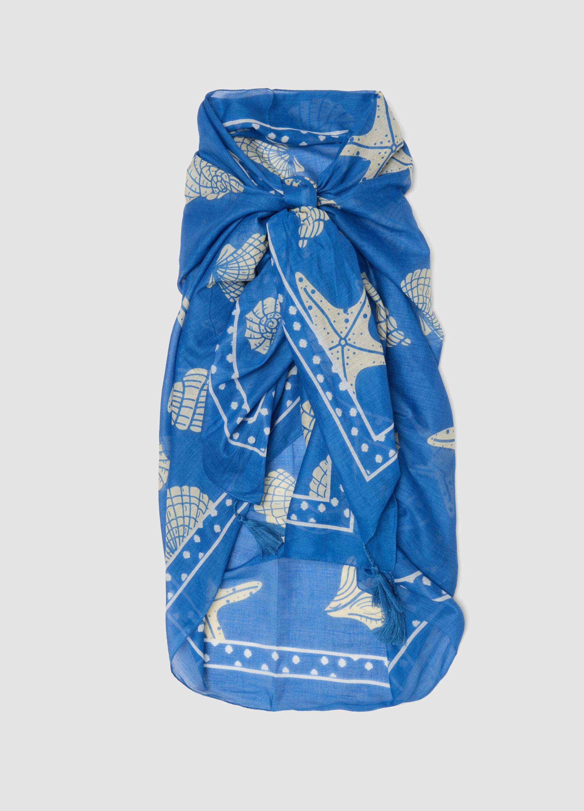 Blue pure cotton pareo