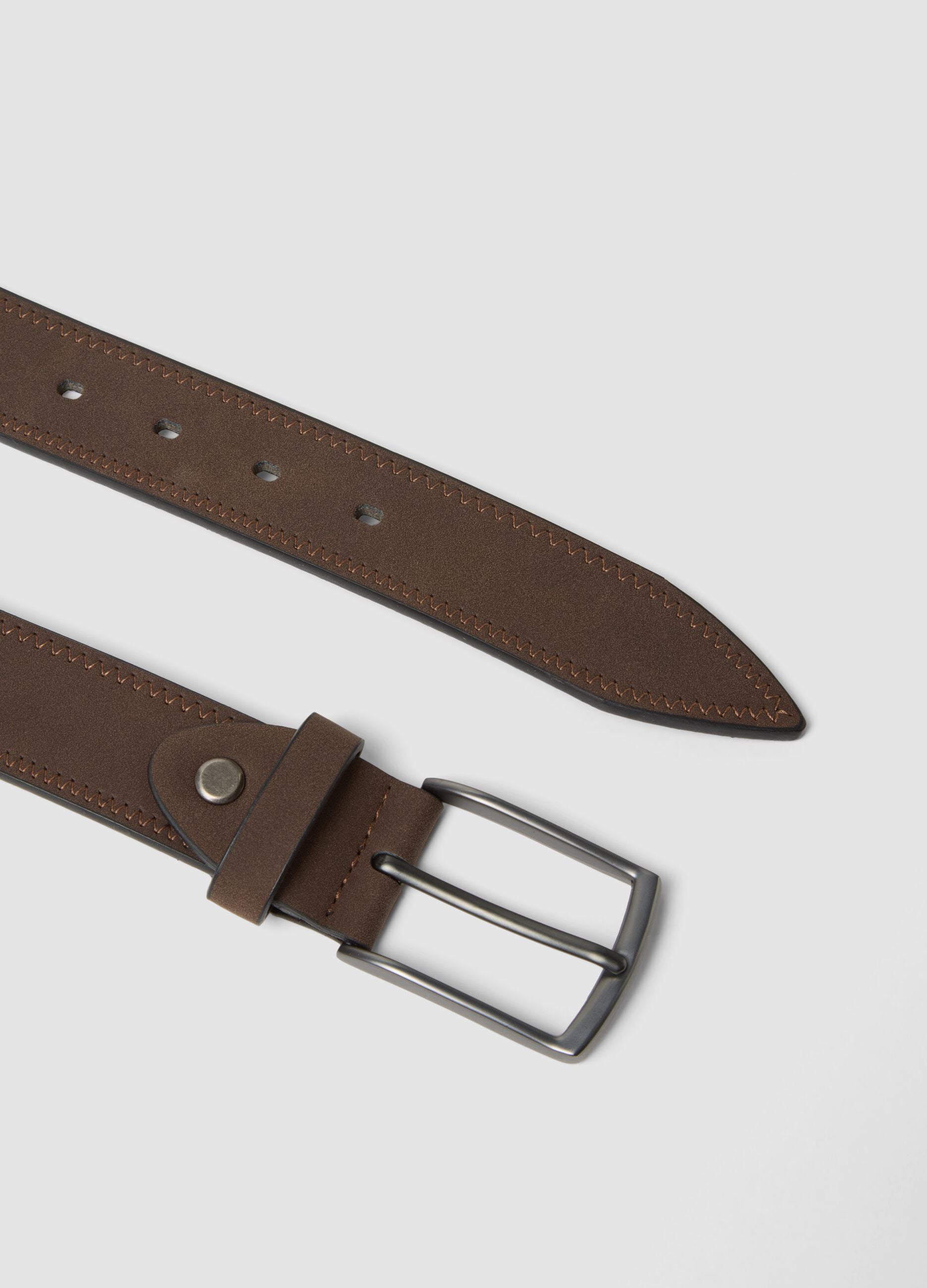 Brown belt with pin buckle