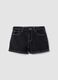 Girls&rsquo; black pure cotton denim shorts with star embroidery_0