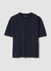 Blue pure cotton regular-fit short-sleeve T-shirt_4