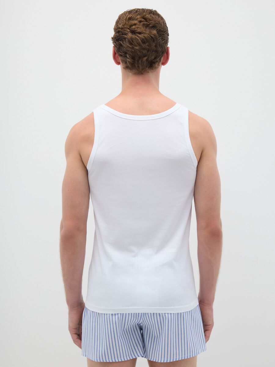 Men's White Pure Cotton Vest_3