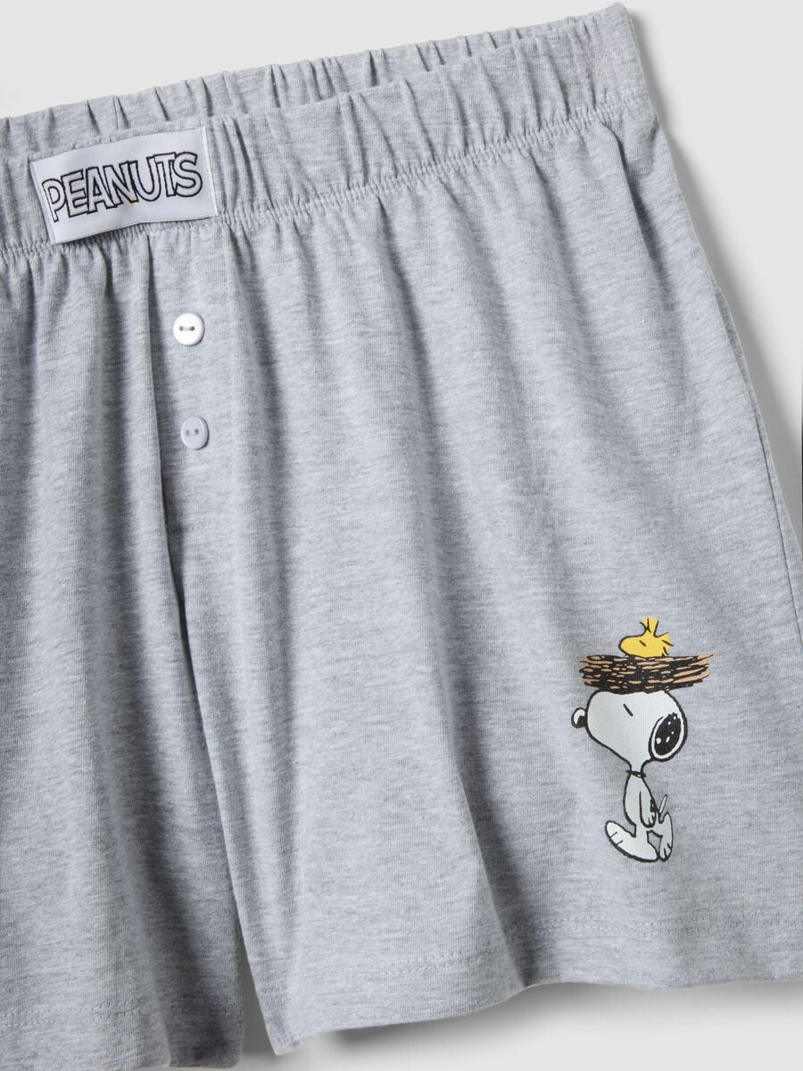 Blue and grey pure cotton short pyjamas with Peanuts print_5