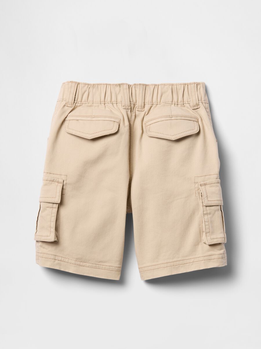 Beige Cargo Shorts for Children_2
