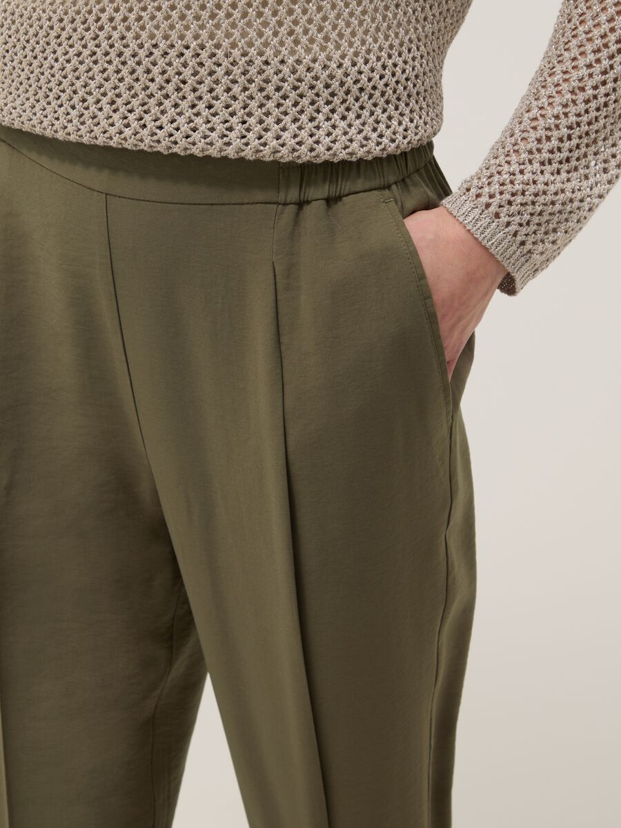 Green Viscose Blend Trousers Regular Fit_3