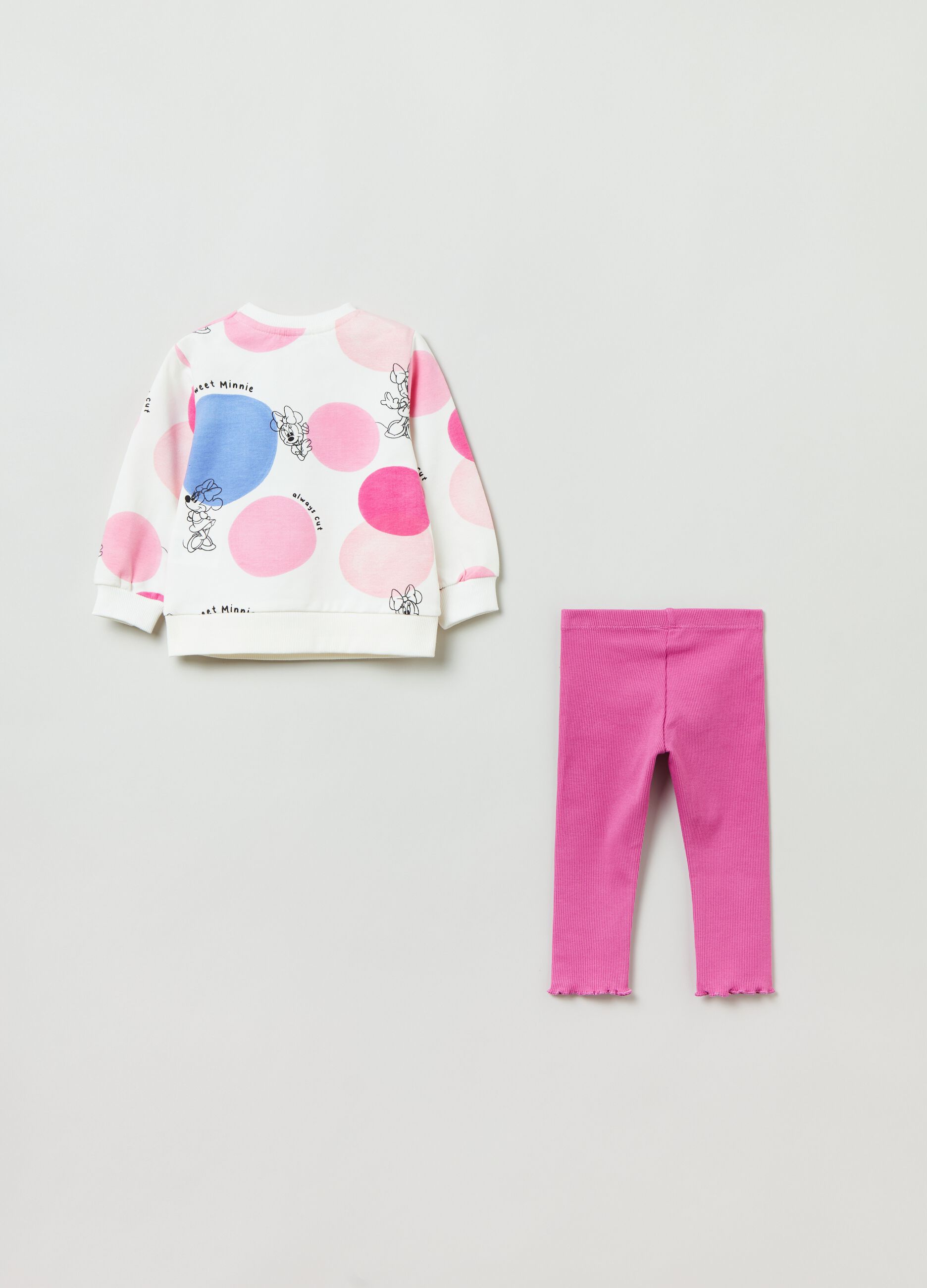 Jogging set felpato con stampa Minnie _1