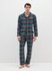 Multicolour pure cotton regular fit check pyjamas_0