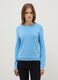 Blue crew neck sweater regular fit with contrast details_0