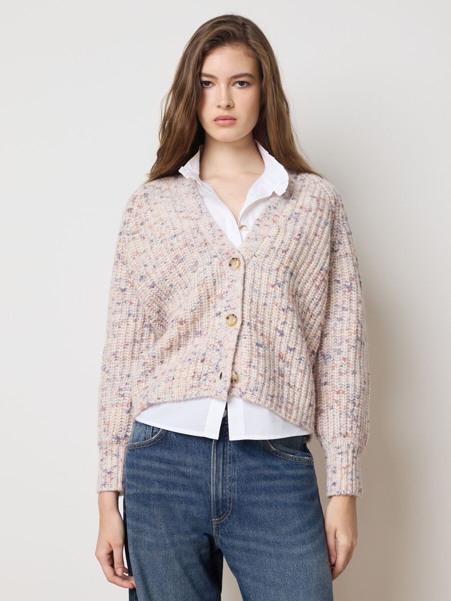Cardigan multicolor con bottoni _0