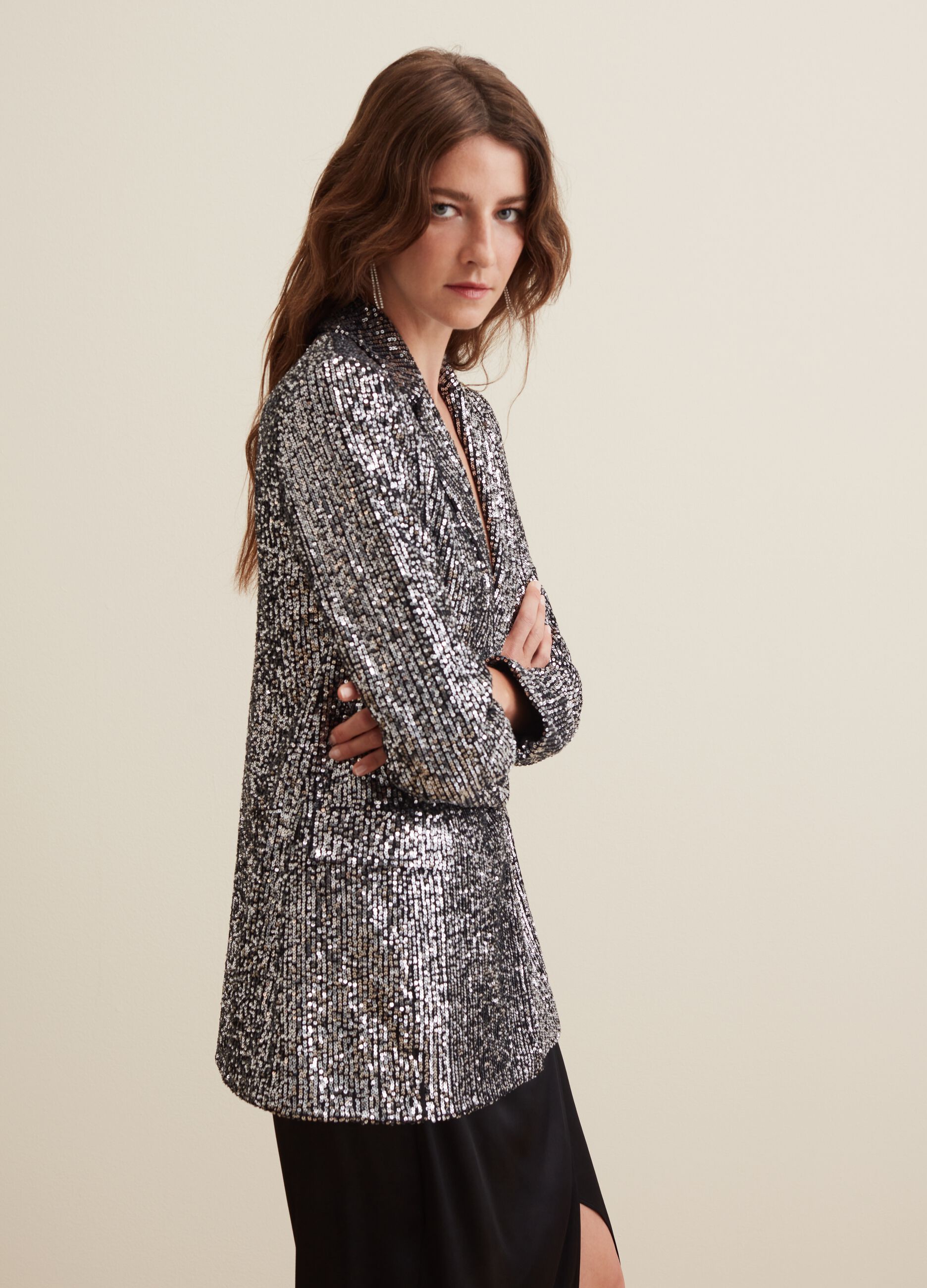 Blazer doppiopetto con paillettes_1
