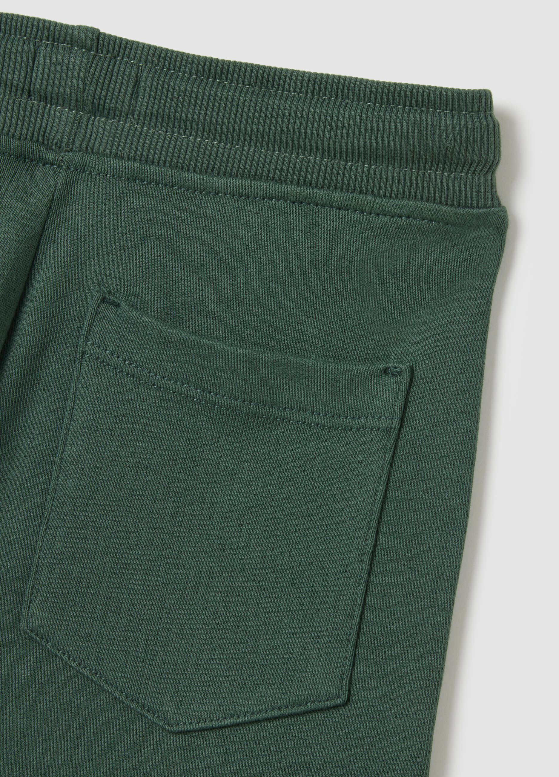 Pantaloni per bambini in puro cotone verde regular fit