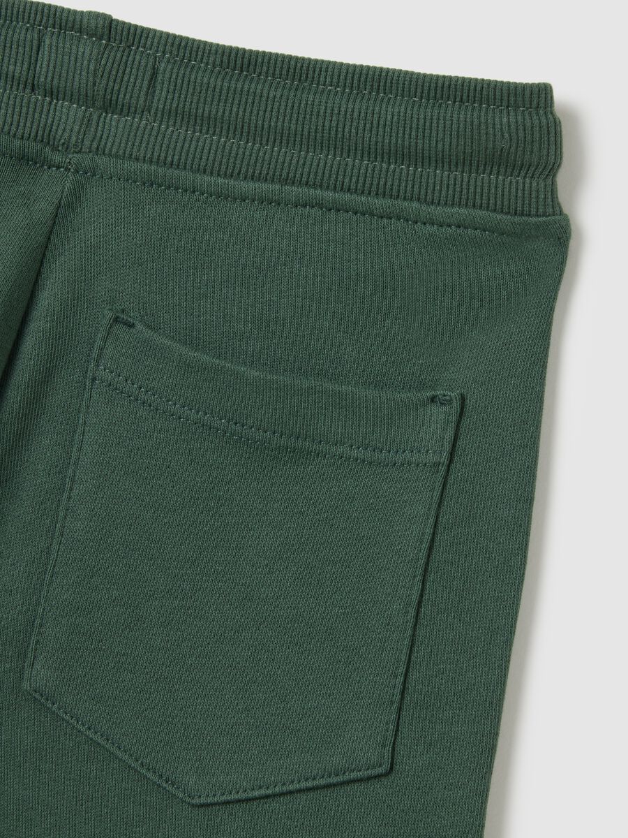 Pantaloni per bambini in puro cotone verde regular fit_3
