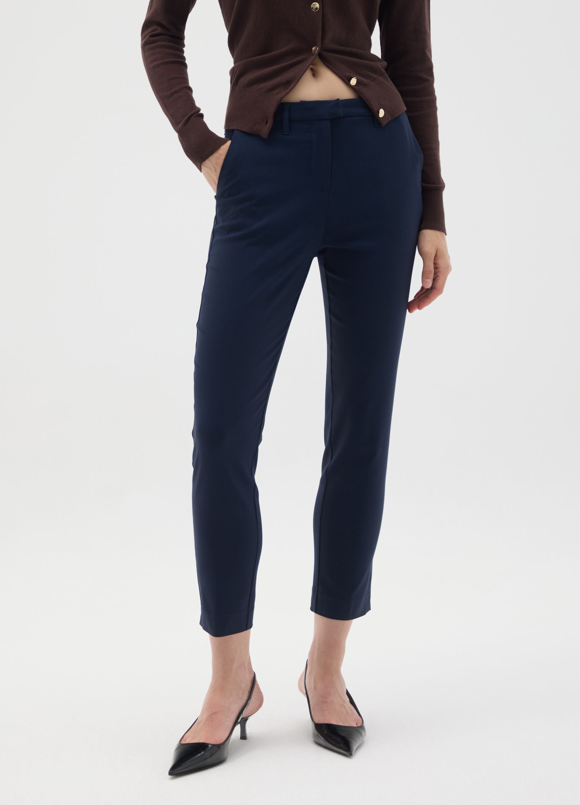 Slim Fit Blue Blend Trousers