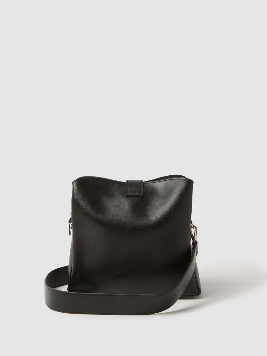 Black Shoulder Bag with Zip_1