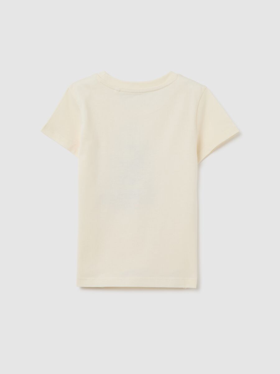 Girls' pure cotton beige regular fit t-shirt_1