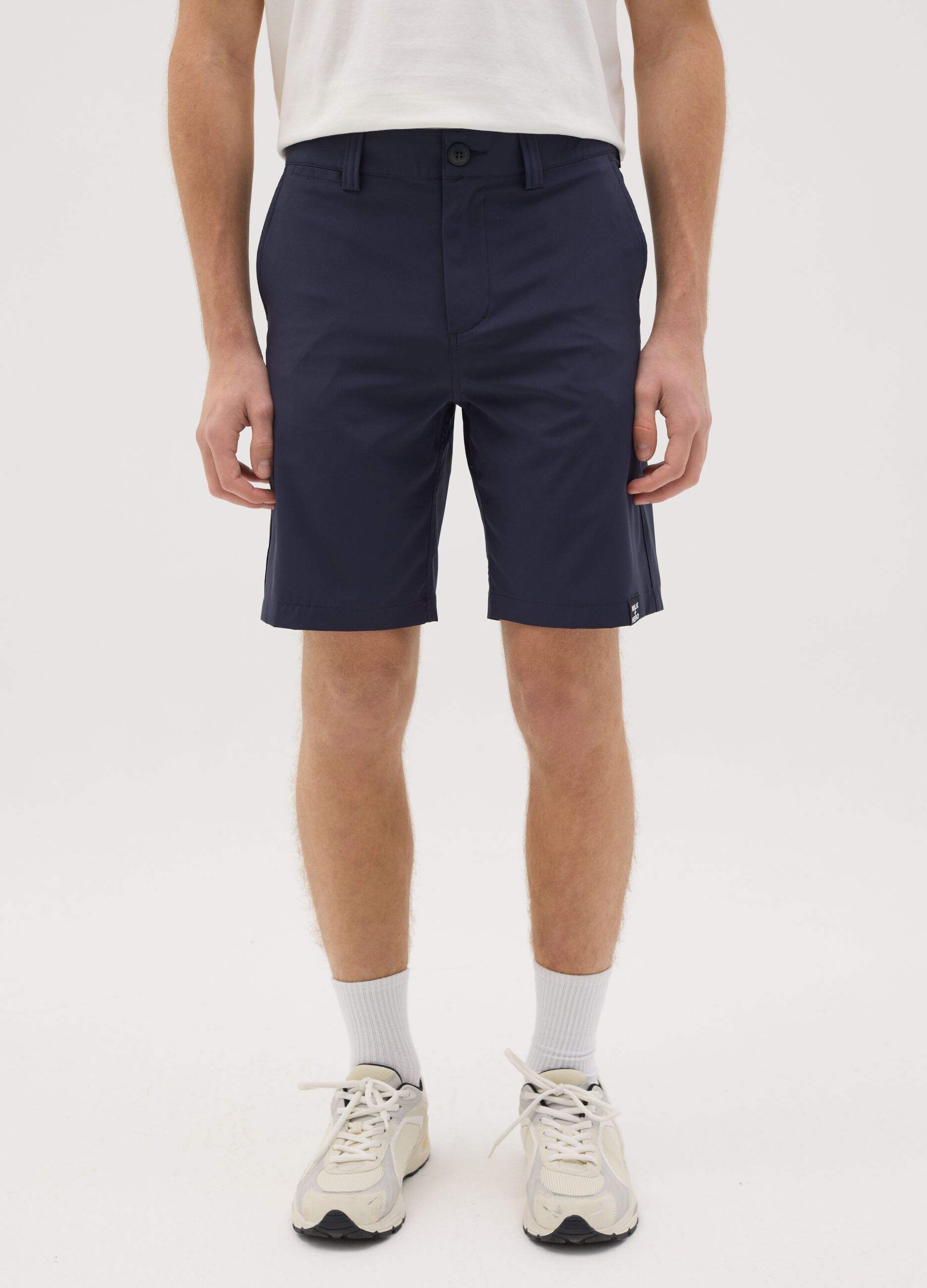 Men's Blue Stretch Fabric Shorts Regular Fit