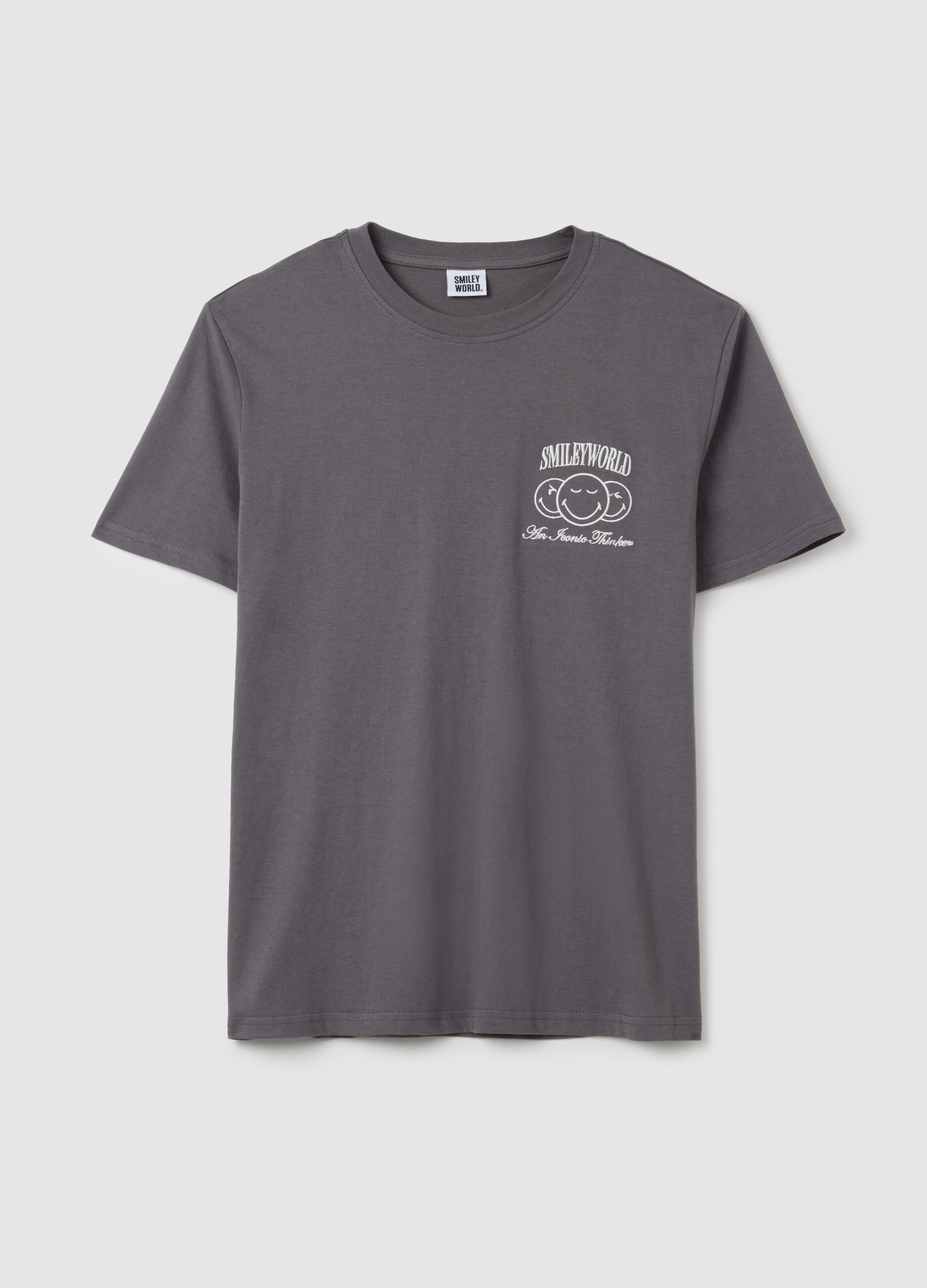 Men's grey cotton T-shirt, regular fit