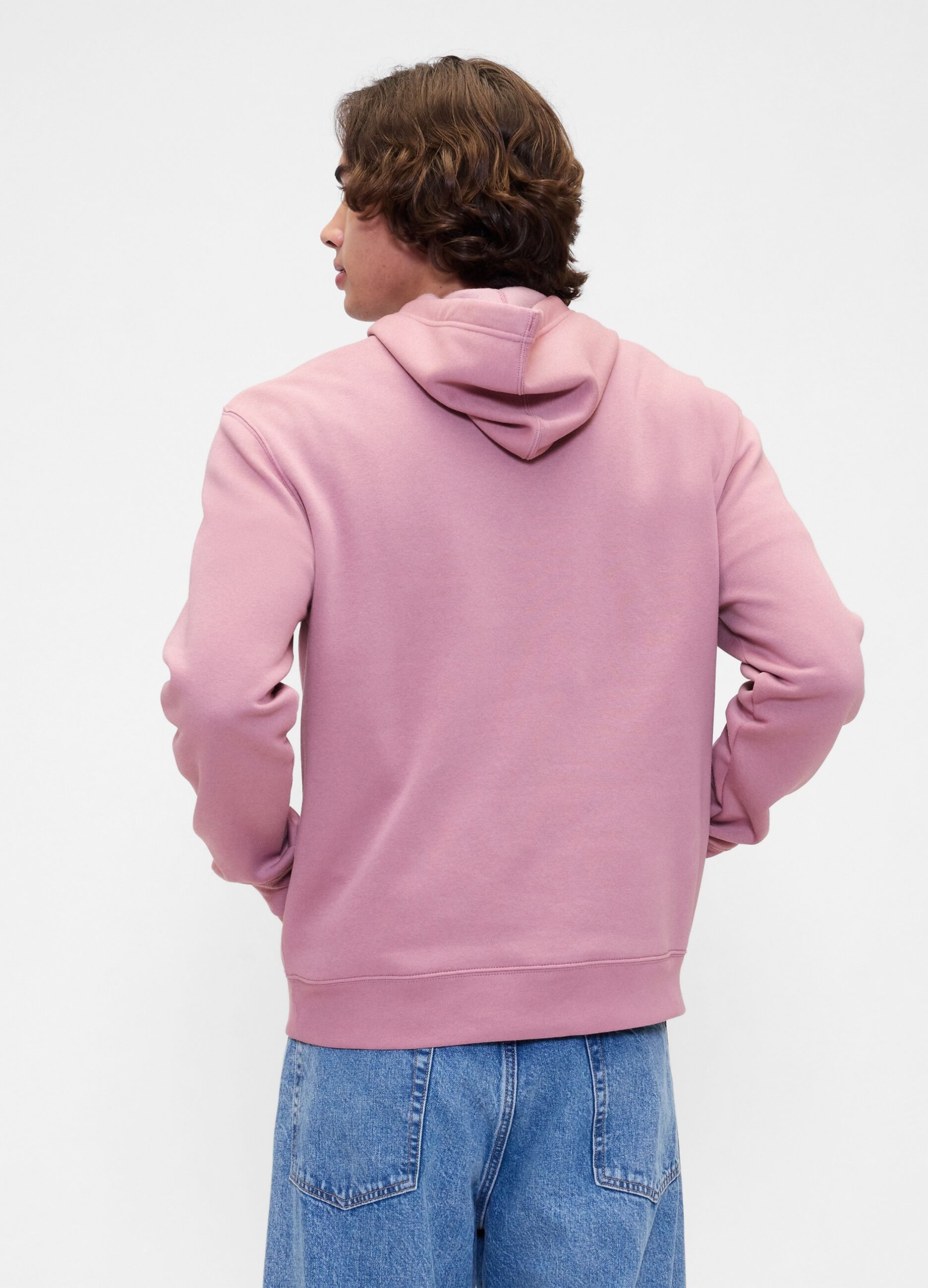 Felpa rosa con cappuccio e logo
