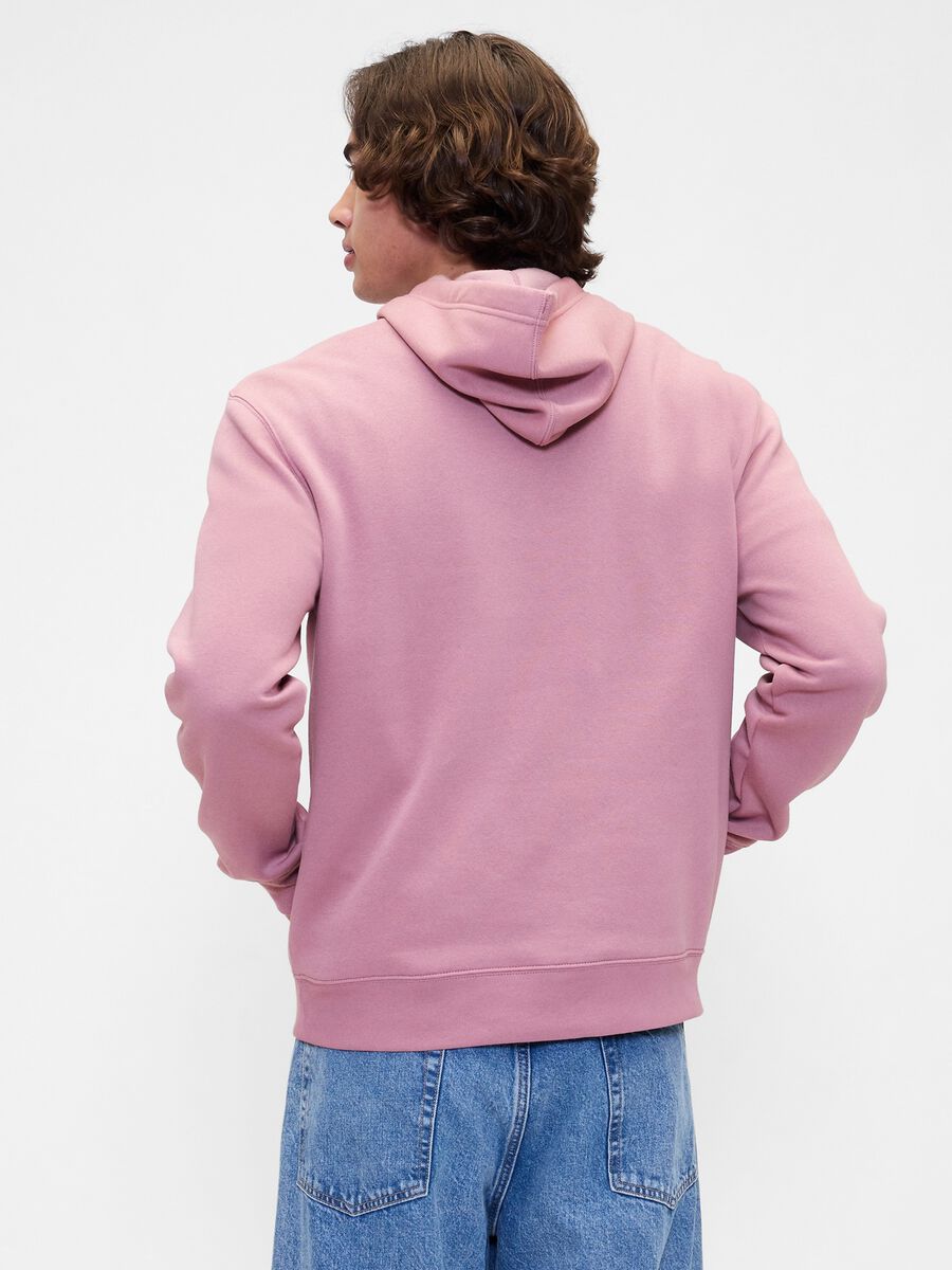 Felpa rosa con cappuccio e logo_2