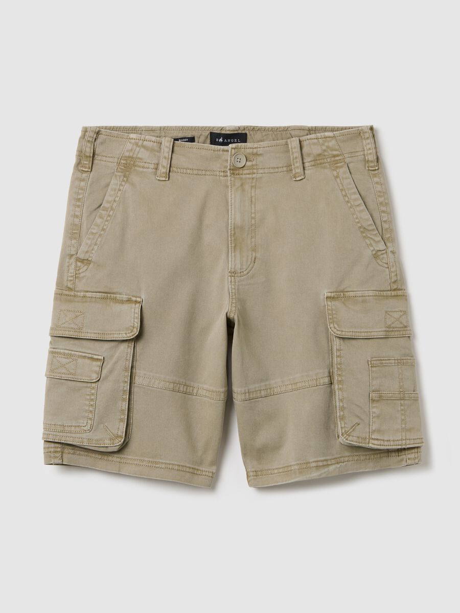 Beige Bermuda shorts in stretch cotton_4