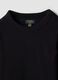 Black stretch organic cotton T-shirt with ribbed neckline_2