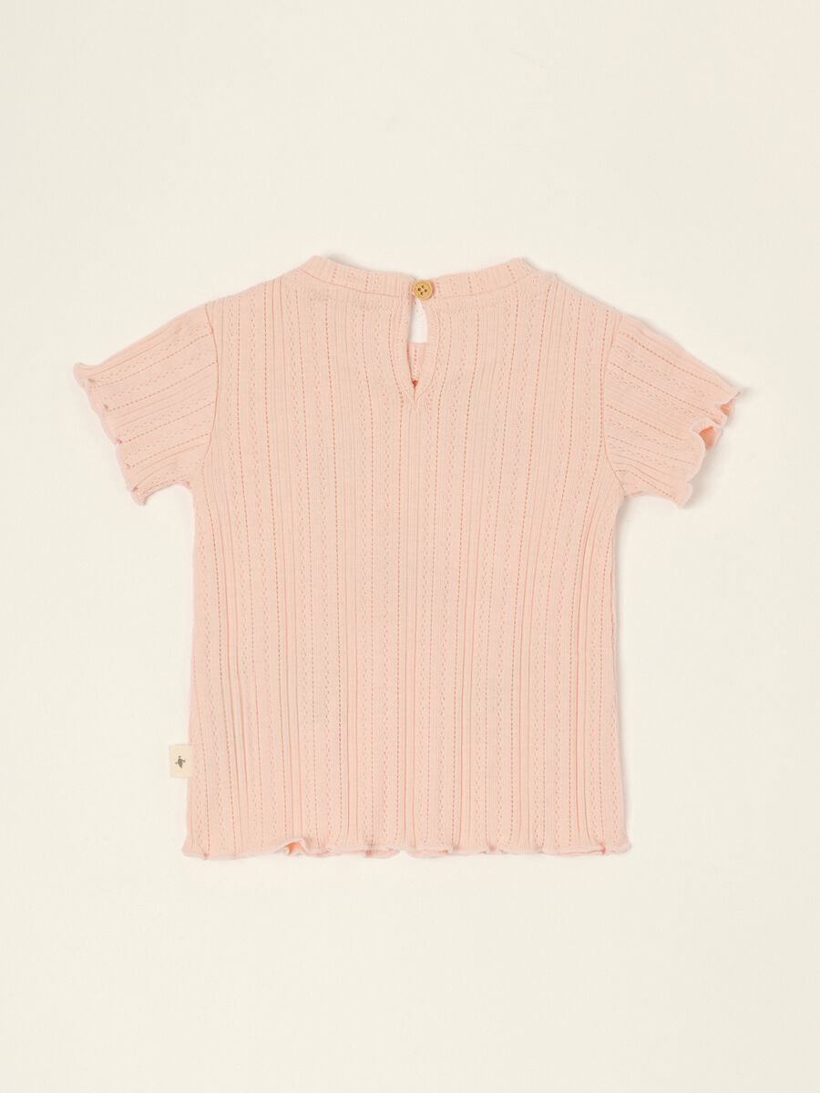 Baby girls&rsquo; pink short-sleeved cotton-blend T-shirt with appliqu&eacute; details_2