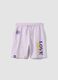 Short in puro cotone viola da ragazza comfort fit con stampe Lakers_3
