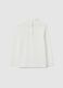 Maglia da bambina in misto cotone elasticizzato bianca con collo alto_1