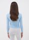 Sky-blue fitted viscose-blend cable-knit crew-neck jumper for girls_2