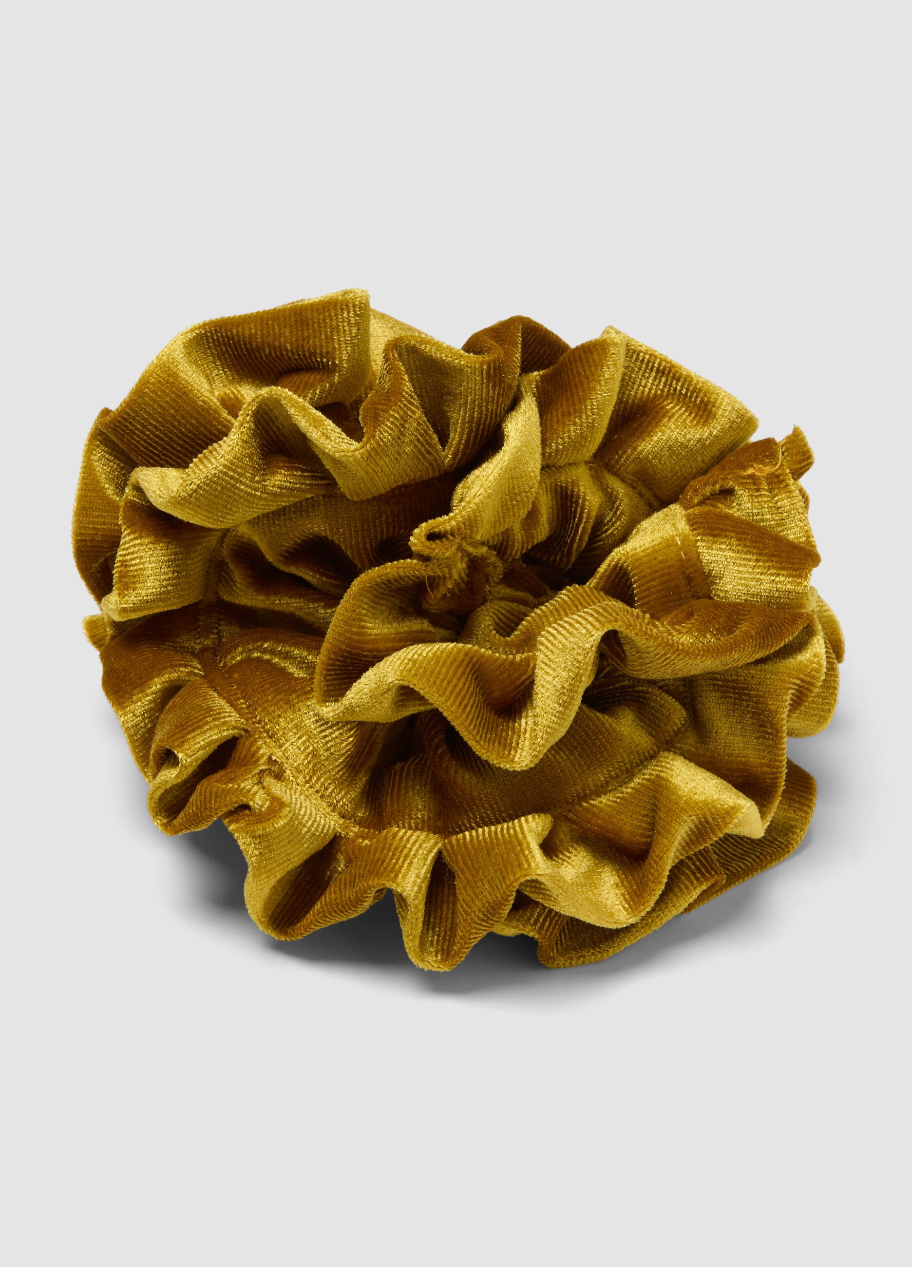 Scrunchie giallo effetto vellutato