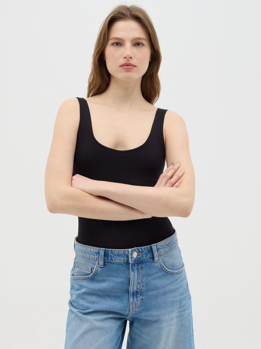 Black Ovs Body in Stretch Cotton_1