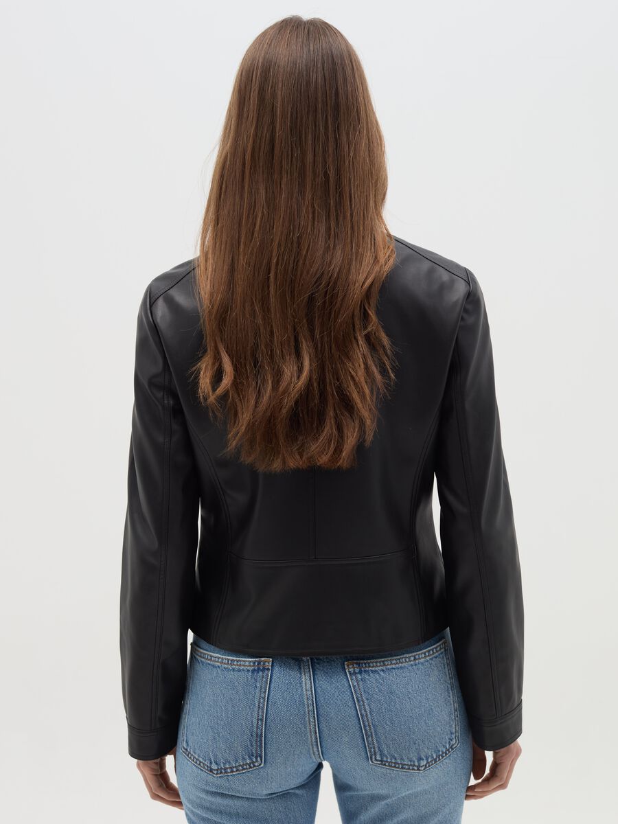 Short full-zip biker jacket_2