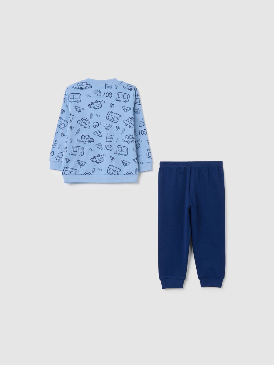 Blue and Navy Pyjama with Vehicle Print_1