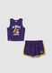 Purple stretch cotton top and shorts set_3