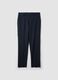 Blue formal regular-fit stretch viscose trousers_0