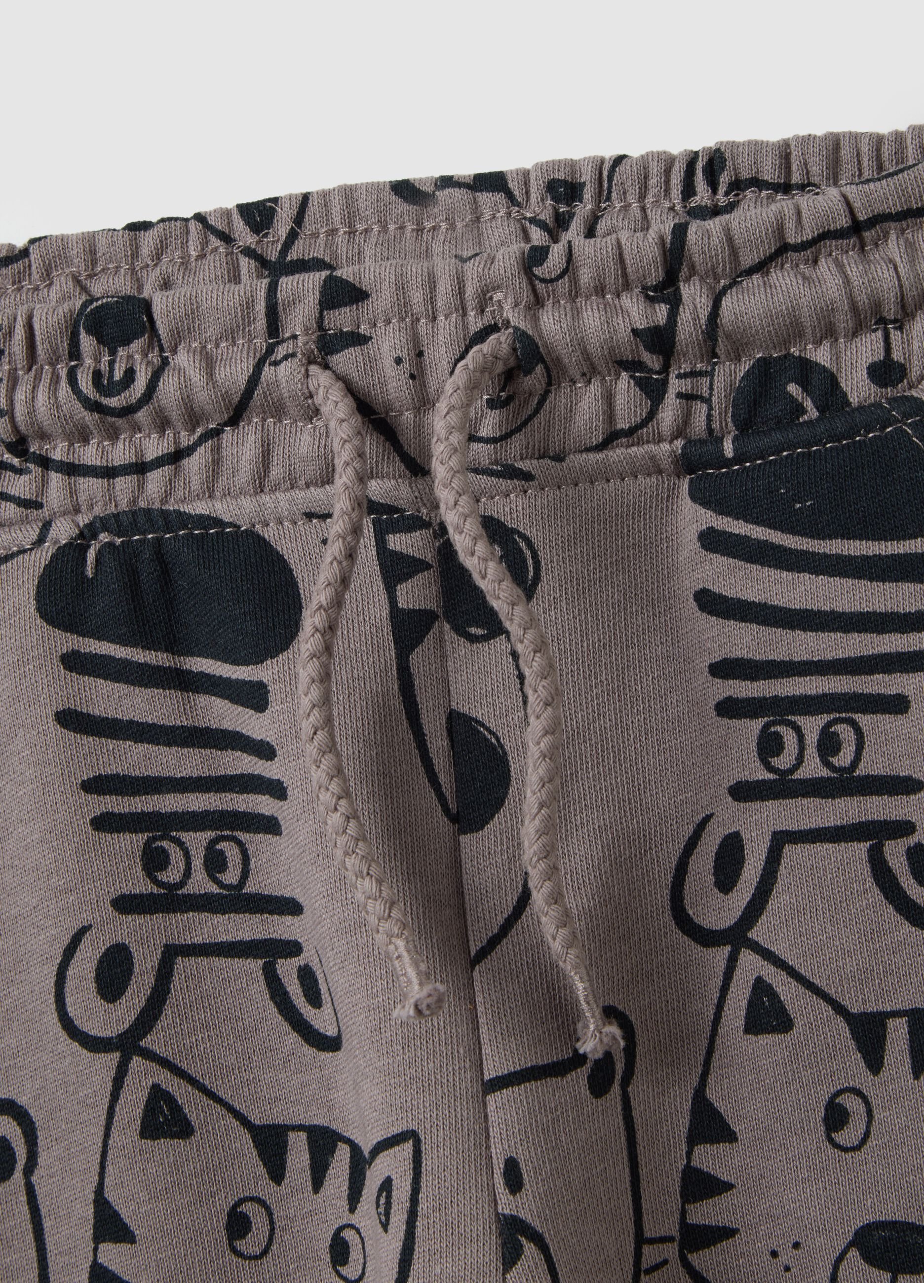 Pantaloni da bambino in puro cotone grigi 