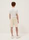 Beige cotton-blend shorts with elasticated waist_1